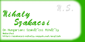 mihaly szakacsi business card